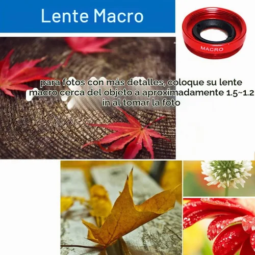 Vista 5 de KINGMAS Lente universal 3 en 1 de ojo de pez, lente de clip macro gran angular Kit de lente de cámara para iPad, iPhone, Samsung, Android