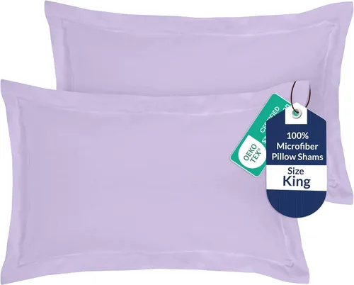 Vista 13 de Royale Linens Paquete de 2 fundas de almohada de tamaño estándar de 20 x 26 pulgadas, microfibra cepillada, fundas de almohada de cama, resistentes