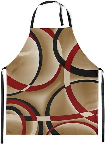 Vista 32 de Castle Fairy Delantal de cocina geométrico en espiral, moderno delantal impermeable con rayas simples para adultos (sin bolsillo), 31 x 26 pulgadas