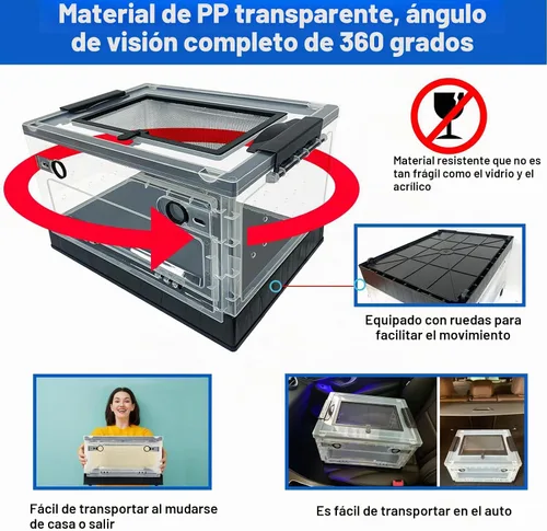 Vista 4 de Hámster crianza Casa Reptil crianza jaulas con ruedas (tamaño pequeño)