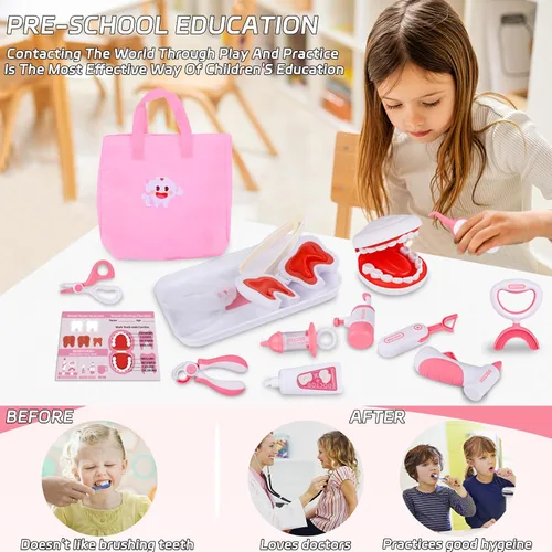 Vista 9 de Gifts2U Kit de dentista para niños, juego de médico de simulación de 42