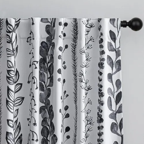 Vista 26 de MEETSKY Cortinas verde salvia de 63 pulgadas de largo, cortinas boho para sala de estar y dormitorio, cortinas semitransparentes de estilo lino