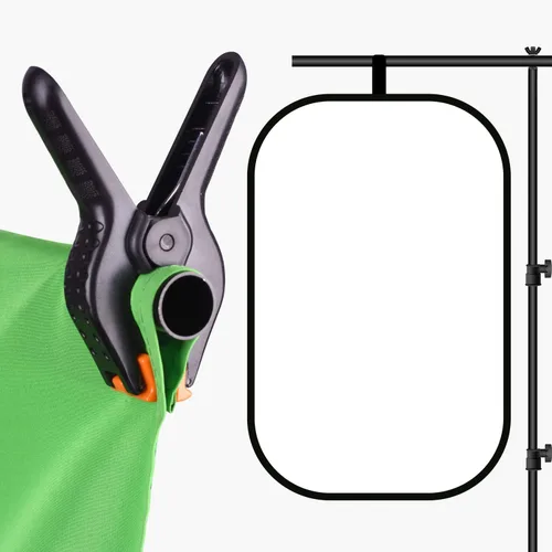 Vista 5 de EMART Soporte de fondo portátil en forma de T de 3 x 6.5 pies con pantalla verde ajustable para fotografía, sesiones de fotos, fiestas y zoom