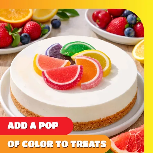 Vista 6 de Rebanadas de frutas – Paquete de 2 libras – 60 unidades – Caramelos de gelatina – Rebanadas de frutas envueltas individualmente – Sabores surtidos