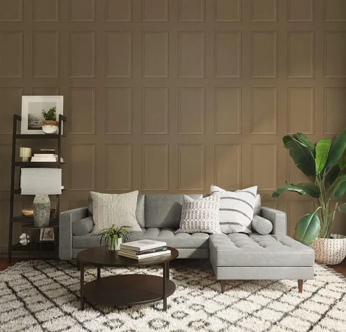 Vista 4 de NextWall Stacy Garcia Home - Papel tapiz de madera sintética para despegar y pegar (marrón miel)