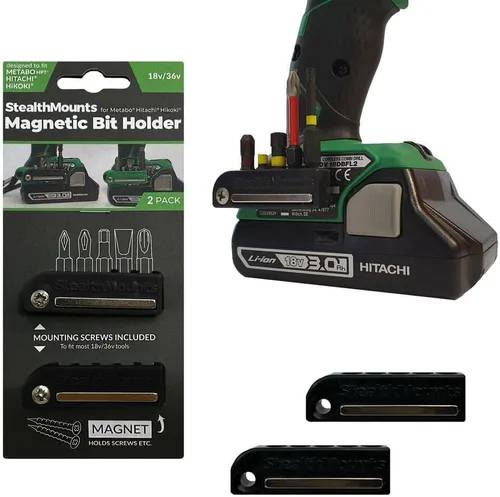 Vista 2 de StealthMounts Metabo HPT Soporte magnético para brocas Organizador de brocas Soporte perfecto para brocas e impactos Metabo HPT (paquete de 2)