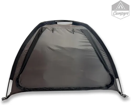 Vista 7 de Organizador de camping para tienda de campaña y RV con solapa con cremallera, almacenamiento de 9 estantes. Organizador de zapatos para RV