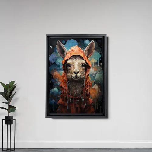 Vista 7 de Alpaca Canvas Wall Art for Bathroom Living Room Wall Decoration Animal Wall Painting Autumn Landscape Wall Picture Aesthetic Alpaca Wall Decor