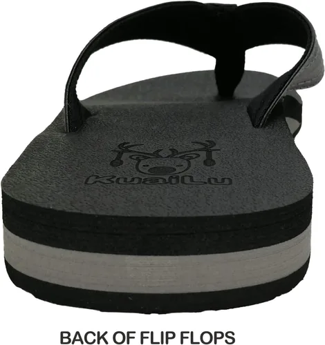 Vista 5 de KuaiLu - Sandalias de pata de gallo para hombre con soporte para el arco y plantilla de piel usada para tapetes de yoga