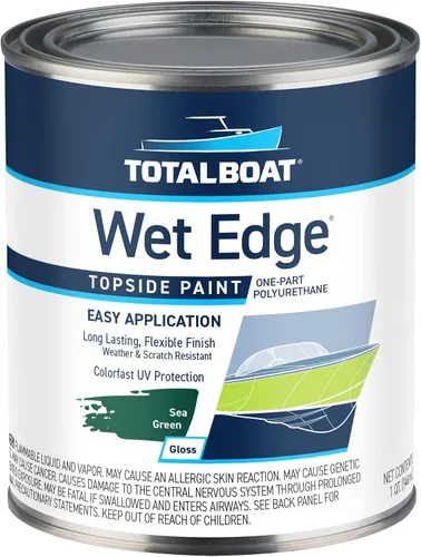 Vista 12 de TotalBoat Wet Edge Topside - Pintura marina con recubrimiento de poliuretano premium para barcos, vehículos recreativos, molduras exteriores, fibra