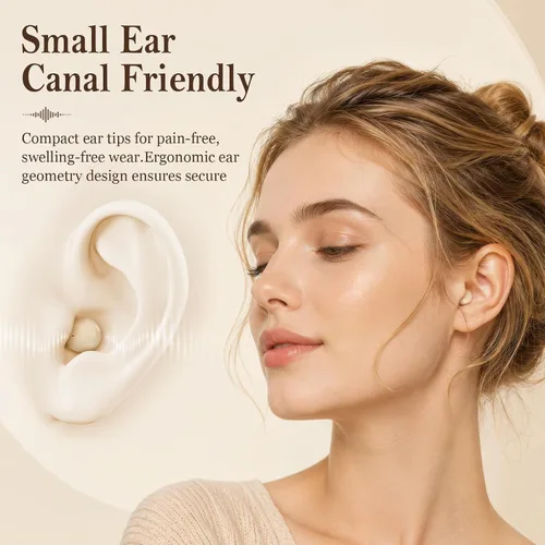 Vista 7 de Xmenha - Auriculares invisibles de perfil bajo, mini Bluetooth inalámbricos con calidad de sonido premium y emparejamiento automático de un solo