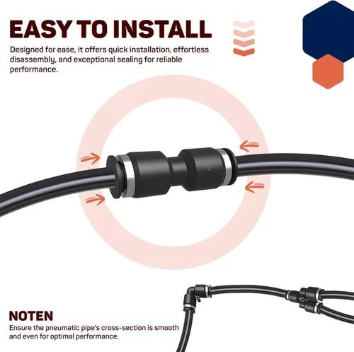 Vista 5 de Utah Pneumatic 1/2 Conexiones de empuje para conectar, codo de aire, línea de aire, unión de línea de aire, accesorios de conexión rápida, codo
