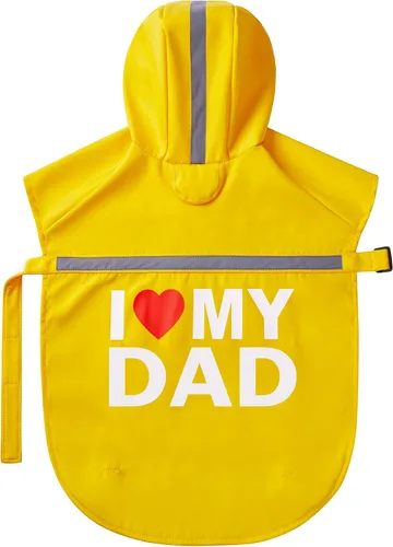 Vista 8 de Impermeable para perros con bonito estampado, impermeable, reflectante, ajustable para perros pequeños, medianos y grandes (amarillo, pequeño)