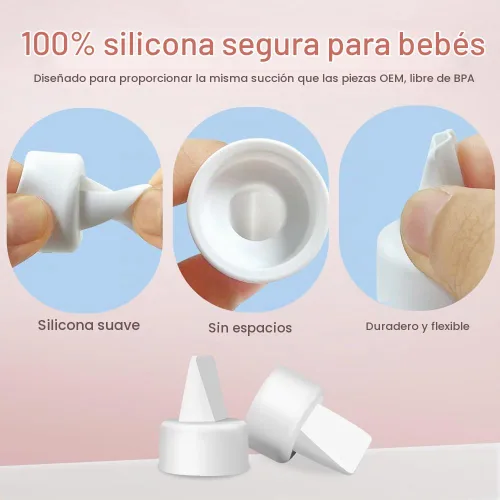 Vista 3 de 8 válvulas de pico de pato y 2 membranas para piezas de extractor de leche