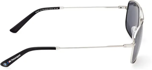Vista 6 de BMW Gafas de sol de metal polarizadas rectangulares para hombre, paladio mate, 59, Paladio mate.