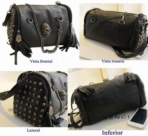 Vista 3 de Fivelove - Bolso de hombro con asa superior para mujer, con remache, tamaño mediano, bolso de mano Kulou