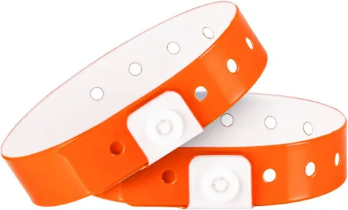 Vista 10 de Ouchan Pulseras de plástico negras - Paquete de 500 pulseras para eventos, club, música, reuniones y fiestas