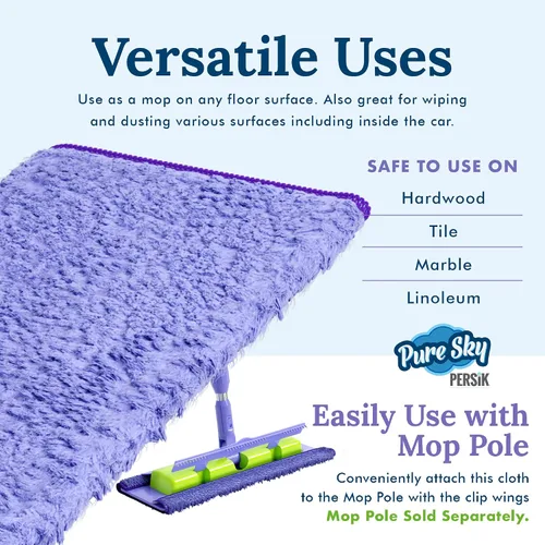 Vista 5 de Pure-Sky Magic Deep Clean - Paño de Limpieza Profunda – SOLO AÑADE Agua, No Se Necesitan Detergentes - Paño de Microfibra Ultra Multiusos - Se