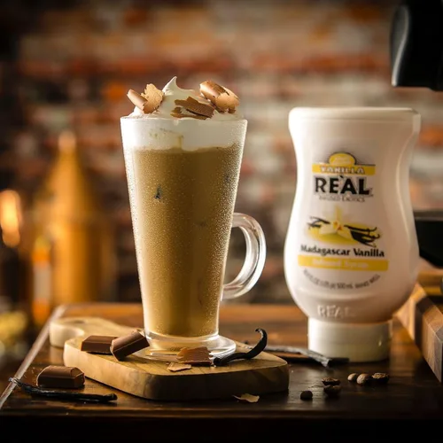 Vista 3 de Reàl - Jarabe de vainilla Exotics Madagascar con infusión de 16.9 onzas líquidas, botella exprimible Smooth Vanilla Richness, Ideal for Cocktails