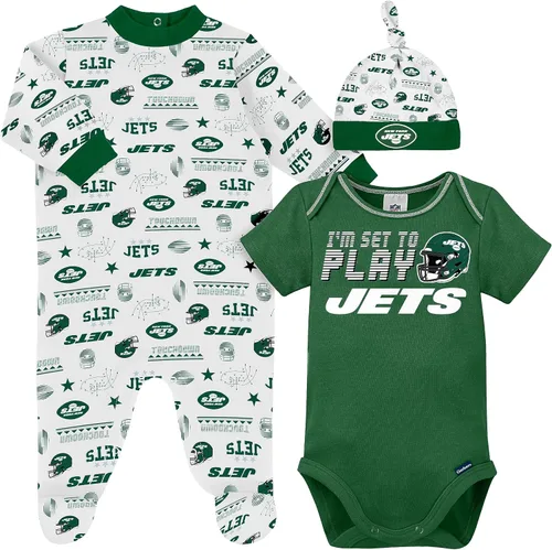 Vista 22 de Gerber Conjunto de regalo unisex para bebé con pies de equipo de la NFL para dormir y jugar