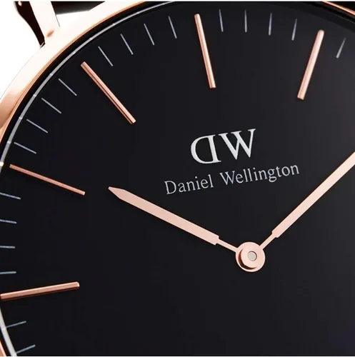 Vista 5 de Daniel Wellington Reloj clásico de tela de oro rosa (poliéster)