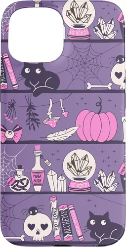 Vista 6 de iPhone 16 Vintage Witchy Magical Witch Tool box Cute Halloween Purple Case