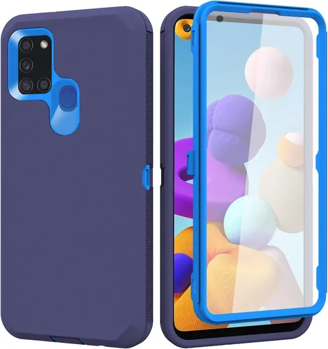 Vista 7 de Funda para Galaxy A21s versión de EE. UU., carcasa de cuerpo completo A21s con protector de pantalla integrado, funda de protección híbrida de tres