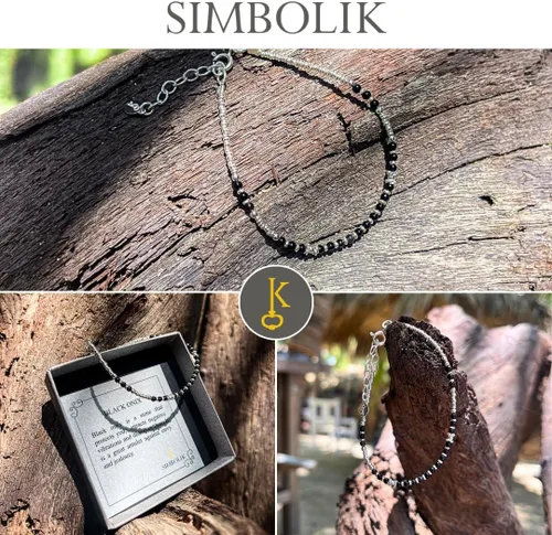 Vista 6 de Pulsera energética hecha a mano con cuentas de plata de ley 925 con piedras preciosas - Empoderando la joyería de las mujeres