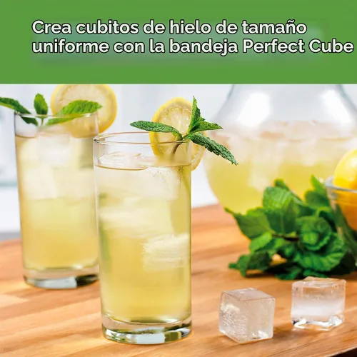Vista 2 de Tovolo Bandeja de silicona para cubitos de hielo, color índigo profundo, paquete de 2 moldes para bandejas de hielo sin BPA para bebidas de café