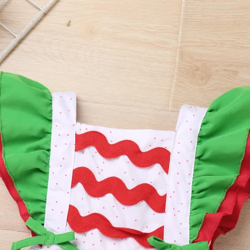 Vista 6 de ODIZLI Vestido de Navidad para niñas pequeñas, vestido tutú para fiesta de Navidad