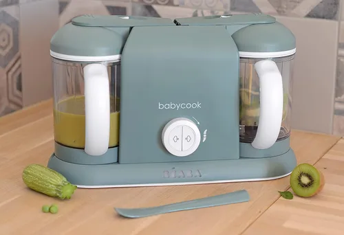 Vista 4 de BEABA Babycook Duo - Máquina de alimentos para bebés 4 en 1, procesador de alimentos para bebés, licuadora de alimentos para bebés, vaporizador