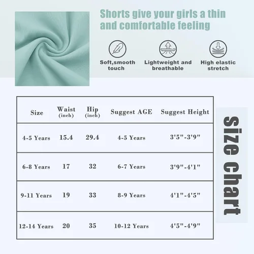 Vista 6 de BIG ELEPHANT Girls Athletic Shorts with Pockets, Basketball Soccer Running Cheer Gym Active Short for Youth Kids 4-14 Years
