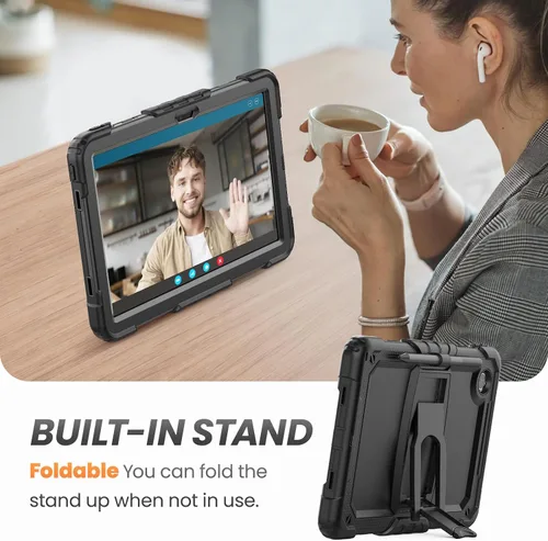 Vista 3 de HXCASEAC Funda para Lenovo Idea Tab 11, Tab M11/K11 (TB336FU/TB330FU), diseño a prueba de golpes, protector de pantalla, soporte integrado, soporte