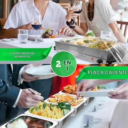 Vista 2 de 2 ollas eléctricas de cocción lenta Nutrichef (calentador de alimentos de acero) (PKBFWM26)., Acero