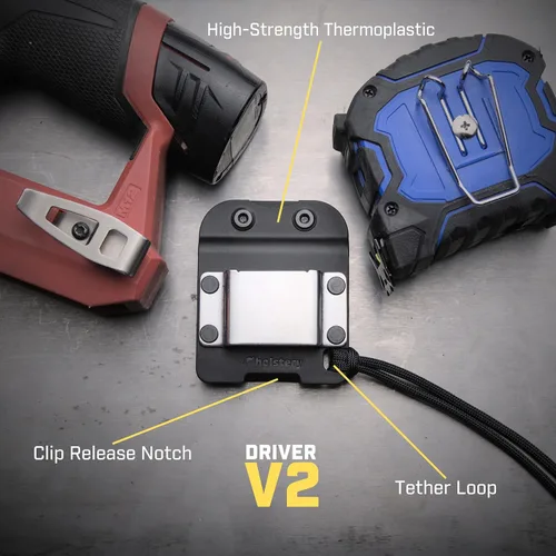 Vista 3 de Holstery DriverMaster - Soporte para cinturón de herramientas con clip, funda de gancho simple para taladro inalámbrico, impacto, clavadora, cinta