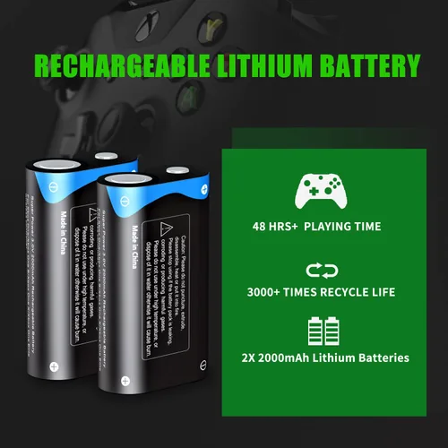 Vista 3 de Lithium Rechargeable Xbox One Controller Battery Pack with Charger Compatible for Xbox Series XS Xbox One XS Wireless Controller 6000mWh High