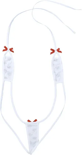Vista 4 de TiaoBug - Conjunto de lencería para mujer, micro bikini fresa