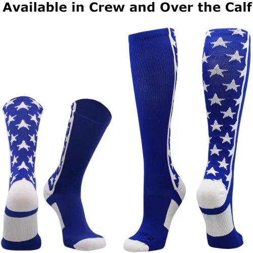 Vista 7 de MadSportsStuff Calcetines All Stars con estrellas para béisbol, sóftbol, fútbol, jóvenes y adultos, niños, niñas, hombres y mujeres, sobre