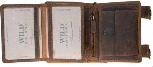 Vista 3 de Monedero para hombre marrón con cadena larga de 18.0 in para colgar