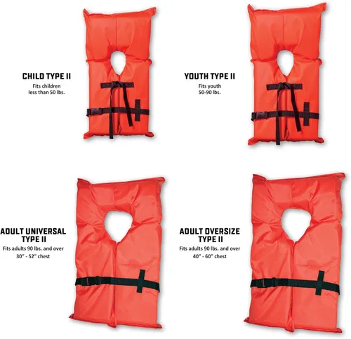 Vista 2 de ONYX - Chaleco salvavidas universal para adultos tipo 2 USCG