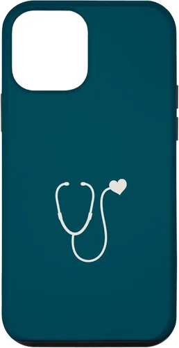 Vista 16 de iPhone 16 Dark Peacock Blue - Estuche para estetoscopio de corazón para enfermera o médico