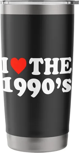 Vista 3 de I Love The 1990's - Funny Retro Nostalgia Nineties Statement Stainless Steel Insulated Tumbler