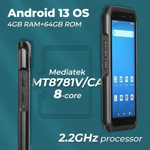 Vista 2 de SVANTTO Escáner de código de barras Android 13 con cargador de muelle, motor de escaneo de código de barras 1D/2D/QR, 4+64GB, Bluetooth 5.1, WiFi-6