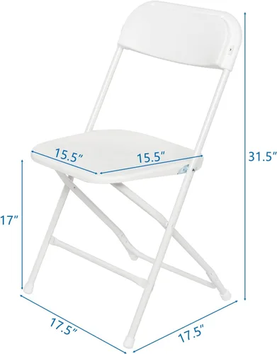 Vista 3 de Silla plegable de plástico, blanco, 4pcs