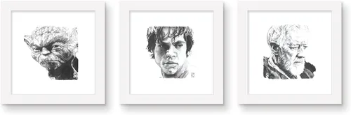 Vista 7 de Trends International Gallery Pops Star Wars: Saga - Paquete de arte de pared de bocetos Jedi Master (3 unidades)