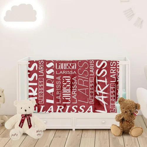 Vista 4 de Manta personalizada con nombre para niños, manta personalizada con nombre de bebé súper suave para niños y niñas, manta con monograma con nombre
