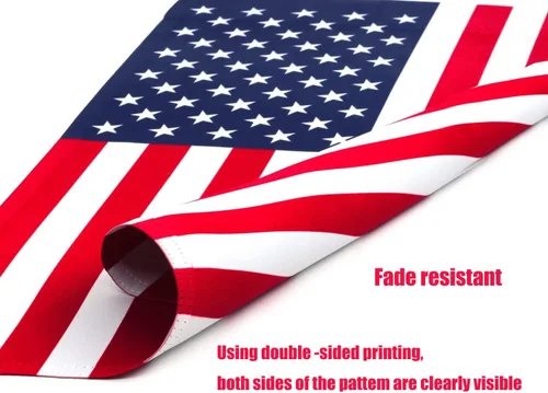 Vista 2 de Paquete de 2 banderas de jardín de Freefy de 12 x 18 pulgadas, bandera patriótica de poliéster impresa de doble cara, decoración de jardín, bandera