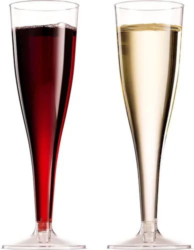 Vista 6 de Munfix 50 copas de champán de plástico – Copas de champán transparentes desechables de 5 onzas para fiestas, Mimosa Bar, eventos, boda y fiesta
