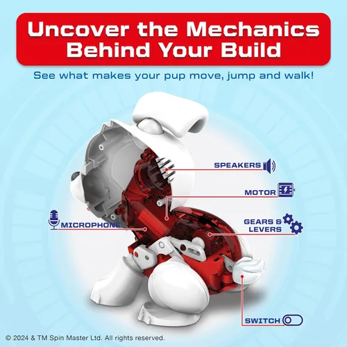 Vista 2 de Build-a-Bot: Paw Patrol - Marshall Construye tus propios personajes interactivos de Paw Patrol Sistema Easy Click 'n' Create Kit de robot STEM
