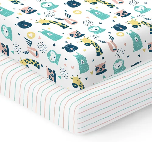Vista 14 de Sábanas bajeras 100% de algodón orgánico perfectamente compatibles con Graco Pack n Play, Babyletto, Pamo Babe, Hiccapop, Dream on Me, Evenflo, Baby